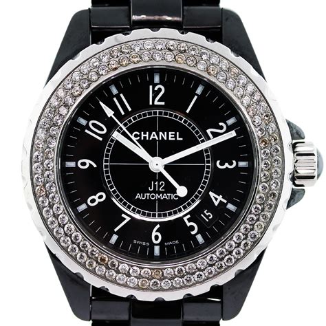 chanel j12 black with diamonds|j12 chanel watch price.